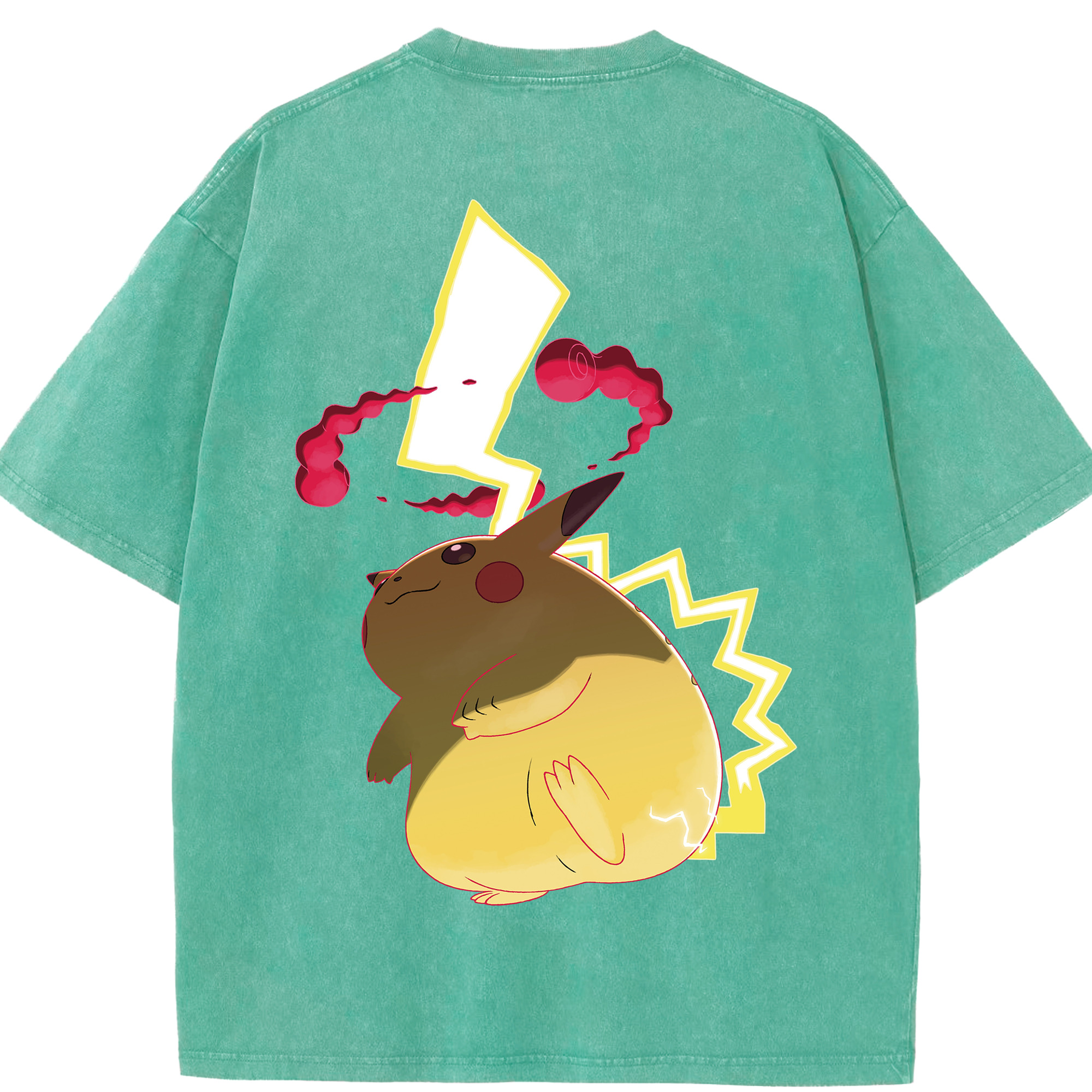 （画像用） ポケットモンスター Pokémon 綿100% ヴィンテージ風 半袖Tシャツ（背面プリント）